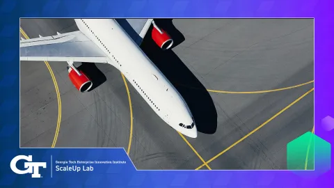 top down view of place on runway