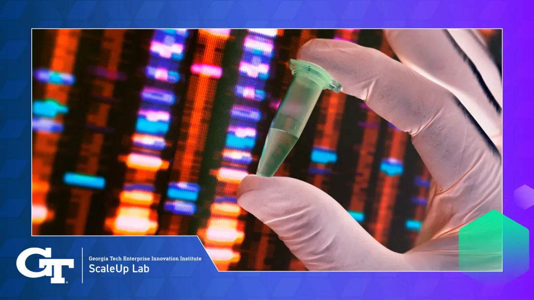 graphic showing dna and tube with liquid